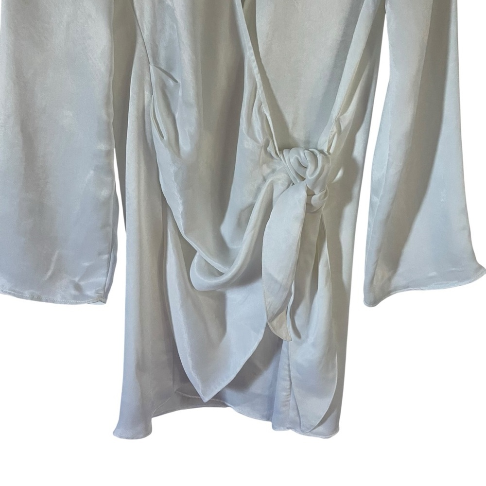 Zara White Wrap Mini Dresses Size XS - Picture 5 of 7